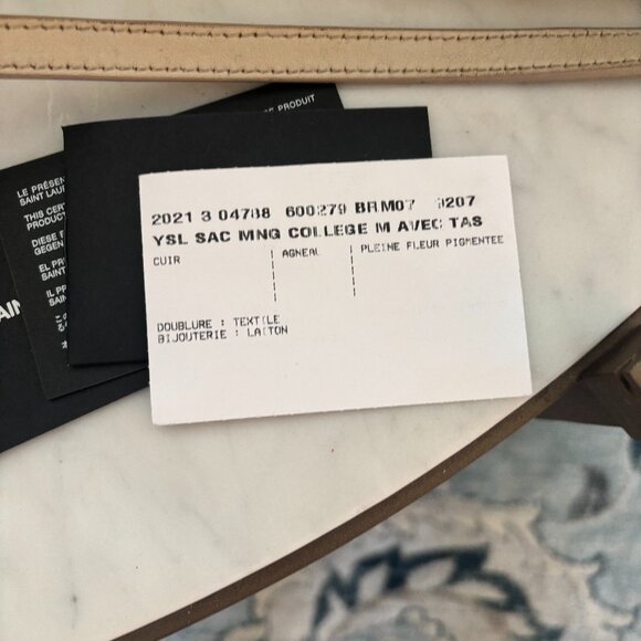 Yves Saint Laurent Cream Quilted Camera Crossbody Bag - Picture 2 of 9